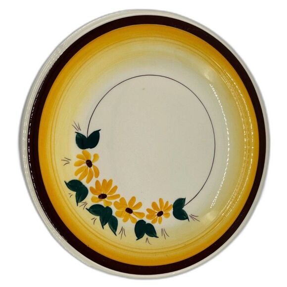 Vernonware Metlox CA U.S.A 12 1/2" Browneyed Susan Underglaze Hand Painted - Picture 1 of 6